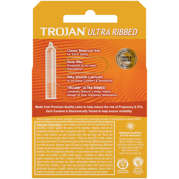 Trojan Ultra Ribbed 3 Count Condoms Paradise Marketing