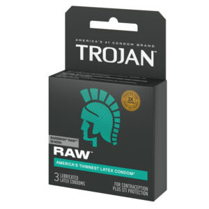 Trojan Raw (Latex) 3 Count Condoms - Paradise Marketing