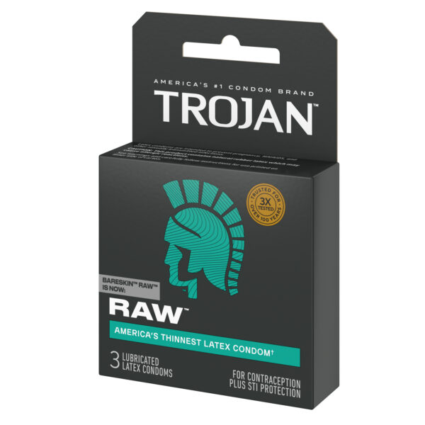 Trojan Raw (Latex) 3 Count Condoms - Paradise Marketing