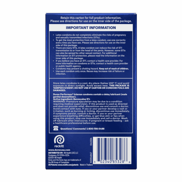 Durex Performax Intense 12 Count Condoms
