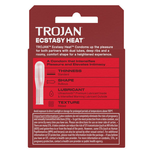 Trojan Ecstasy Heat 3 Count Condoms