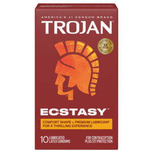 Trojan Ecstasy Ultra Ribbed Lubricated 10 Count Condoms