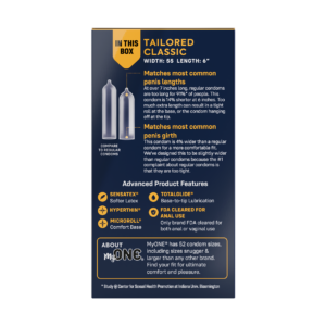 2-MyONE┬« Custom Fit┬« Tailored Classic 10-count condom package - back